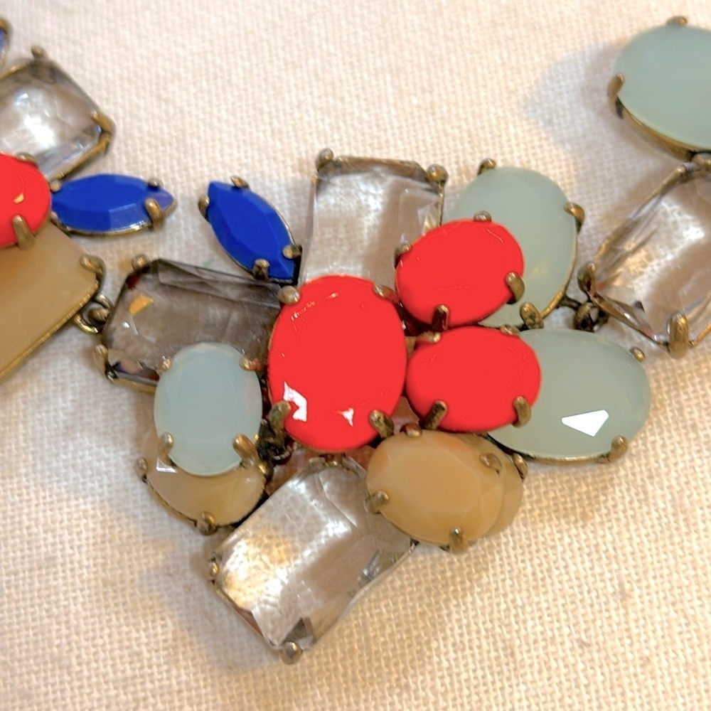 J. Crew Multicolor Cluster Statement Necklace - E… - image 2